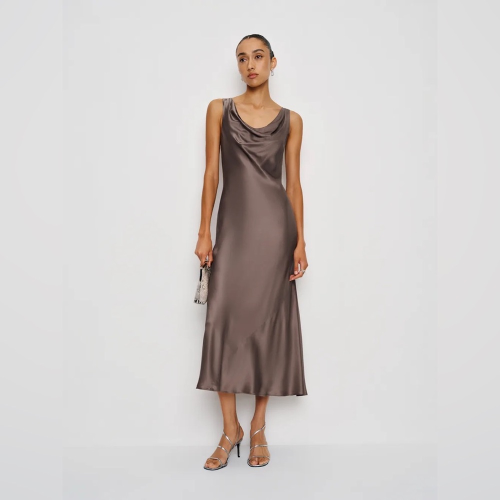 NWT Reformation Bryn Silk Dress in Magnetic